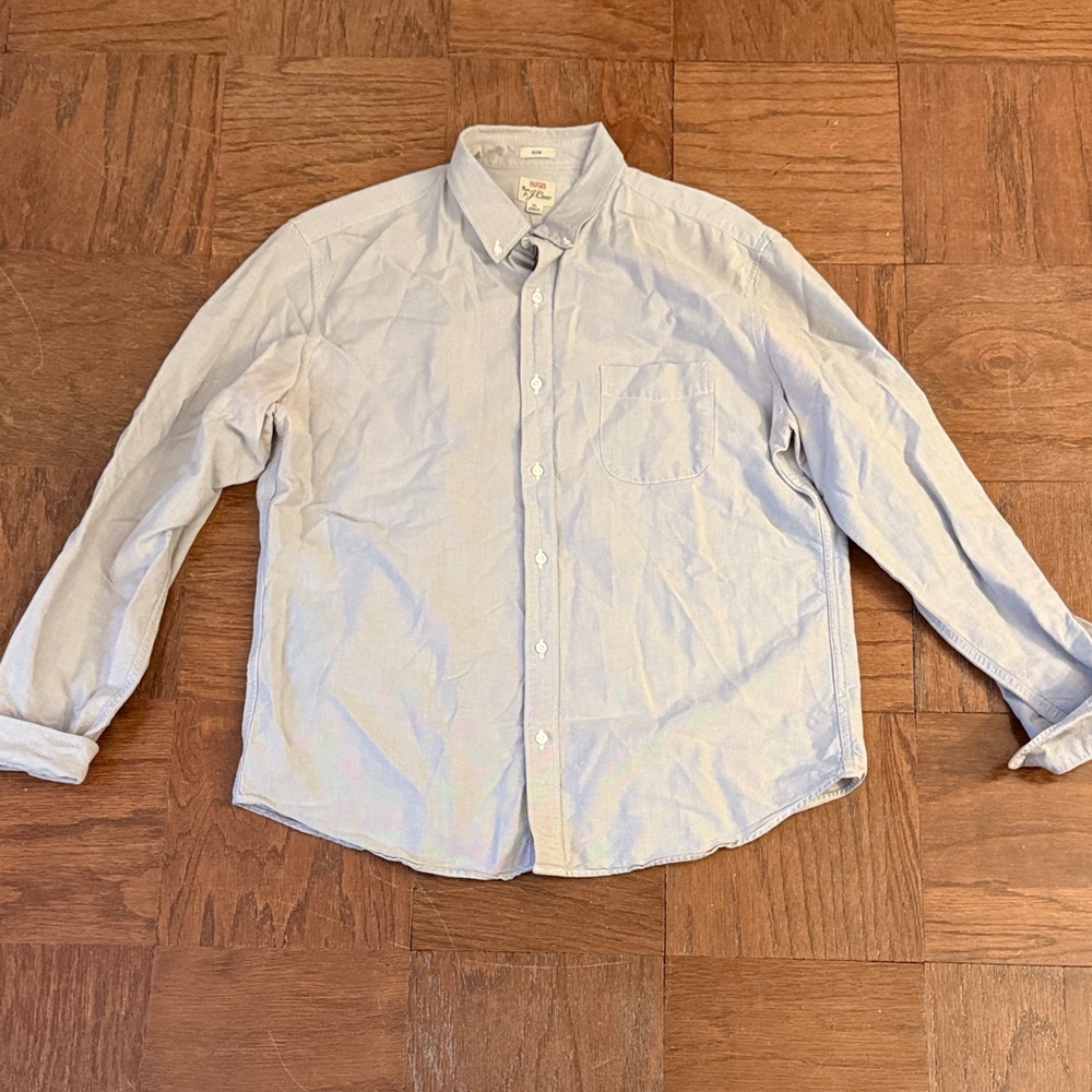 J. Crew Men's Grey Slim Fit Casual Button-Down Shirt